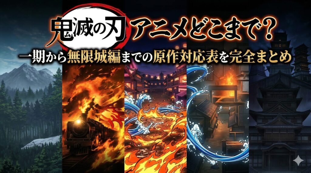 鬼滅の刃　アニメ　どこまで？　アイキャッチ